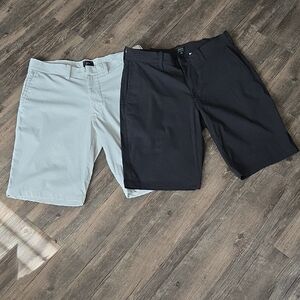 Bundle of 2 J. Crew Men's sz. 30  Nylon/Elastane Black/Khaki  Shorts , 10.5" GUC
